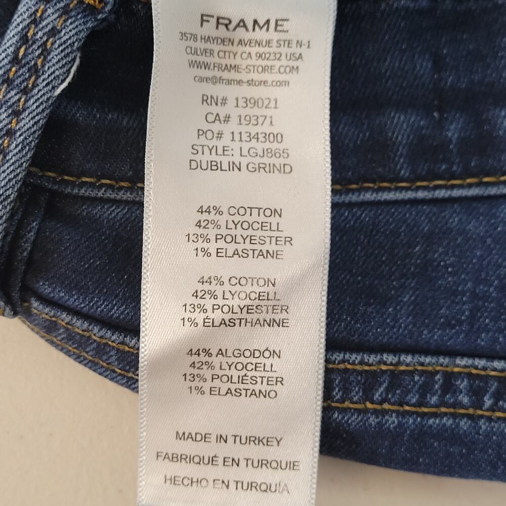 Frame Womens Le Garcon Jeans Boyfriend SZ 25 Distressed LGJ865 Blue Dublin Grind - Picture 8 of 13